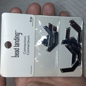 Bead Landing Rhodium Chevron Jewelry Connectors - 12 pc